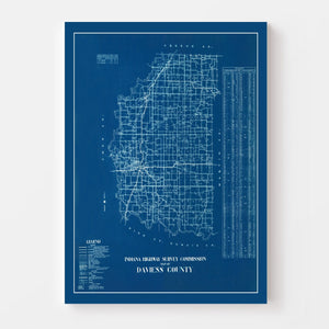Vintage Map of Daviess County, Indiana 1936