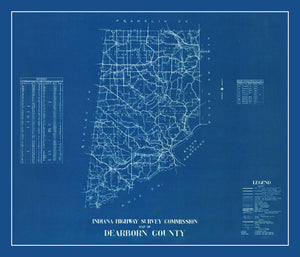 Vintage Map of Dearborn County, Indiana 1936