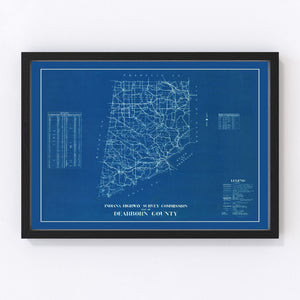 Vintage Map of Dearborn County, Indiana 1936