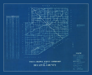 Vintage Map of Decatur County, Indiana 1936