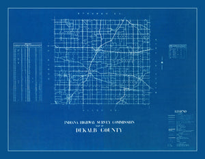 Vintage Map of DeKalb County, Indiana 1936