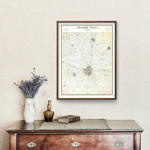 Vintage Map of Delaware County, Indiana 1904
