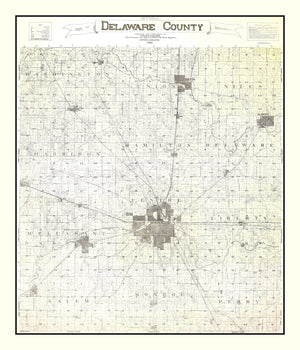 Vintage Map of Delaware County, Indiana 1904