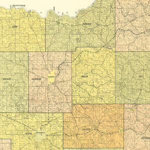 Vintage Map of Dubois County, Indiana 1914