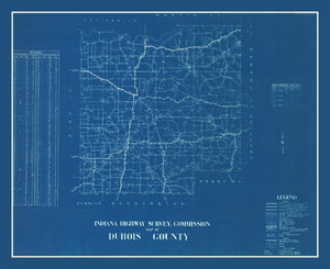 Vintage Map of Dubois County, Indiana 1936
