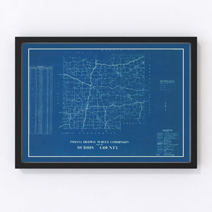 Vintage Map of Dubois County, Indiana 1936