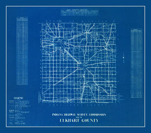 Vintage Map of Elkhart County, Indiana 1936