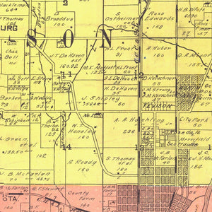 Vintage Map of Fayette County, Indiana 1917