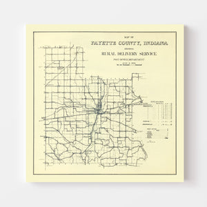 Vintage Map of Fayette County, Indiana 1912