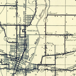 Vintage Map of Fayette County, Indiana 1912