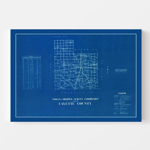 Vintage Map of Fayette County, Indiana 1936