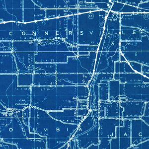 Vintage Map of Fayette County, Indiana 1936
