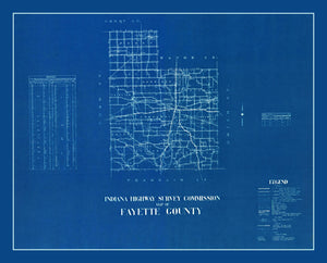 Vintage Map of Fayette County, Indiana 1936