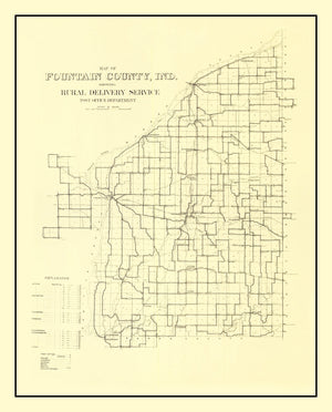 Vintage Map of Fountain County, Indiana 1911