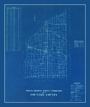 Vintage Map of Fountain County, Indiana 1936