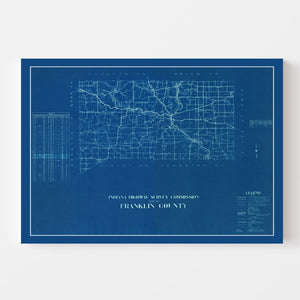 Vintage Map of Franklin County, Indiana 1936