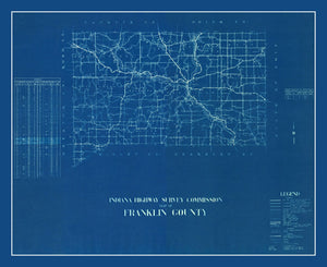 Vintage Map of Franklin County, Indiana 1936