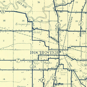 Vintage Map of Fulton County, Indiana 1911