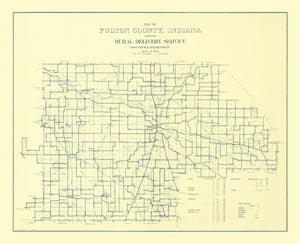 Vintage Map of Fulton County, Indiana 1911