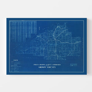 Vintage Map of Gibson County, Indiana 1936