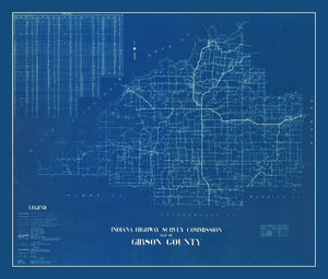 Vintage Map of Gibson County, Indiana 1936