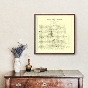 Vintage Map of Grant County, Indiana 1911