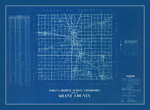 Vintage Map of Grant County, Indiana 1936
