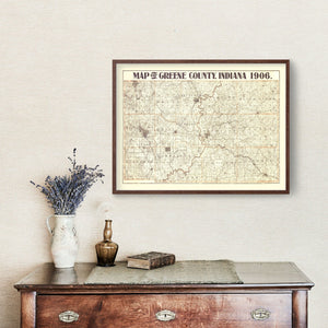 Vintage Map of Greene County, Indiana 1906