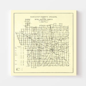 Vintage Map of Hamilton County, Indiana 1909
