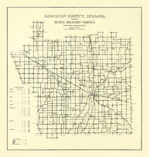 Vintage Map of Hamilton County, Indiana 1909