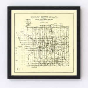 Vintage Map of Hamilton County, Indiana 1909
