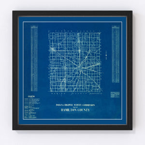 Vintage Map of Hamilton County, Indiana 1936