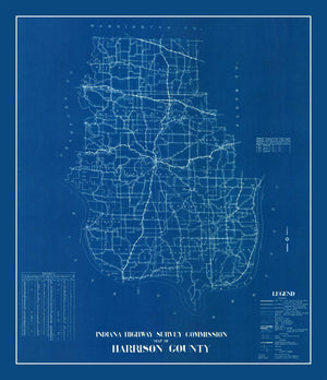 Vintage Map of Harrison County, Indiana 1936