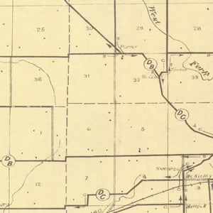 Vintage Map of Hendricks County, Indiana 1911