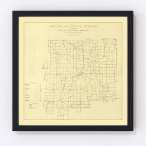Vintage Map of Hendricks County, Indiana 1911