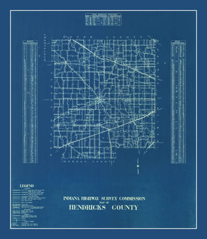 Vintage Map of Hendricks County, Indiana 1936
