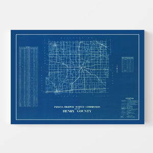 Vintage Map of Henry County, Indiana 1936
