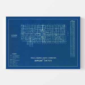 Vintage Map of Howard County, Indiana 1936