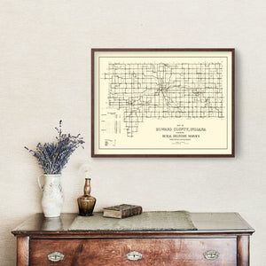 Vintage Map of Howard County, Indiana 1909