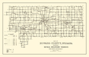 Vintage Map of Howard County, Indiana 1909