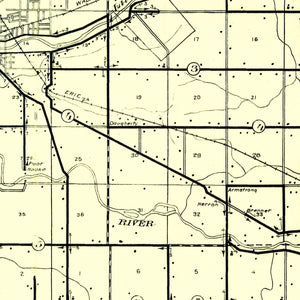 Vintage Map of Huntington County, Indiana 1910