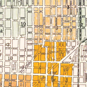 Vintage Map of Indianapolis, Indiana 1896