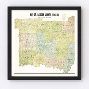 Vintage Map of Jackson County, Indiana 1917