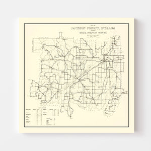 Vintage Map of Jackson County, Indiana 1910