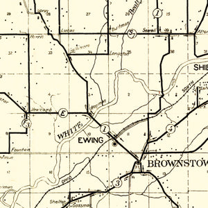 Vintage Map of Jackson County, Indiana 1910
