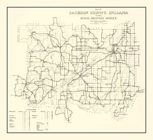 Vintage Map of Jackson County, Indiana 1910