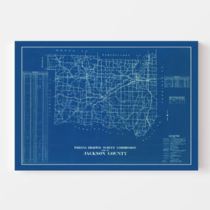 Vintage Map of Jackson County, Indiana 1936