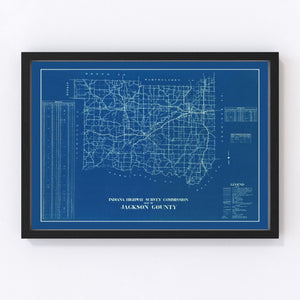 Vintage Map of Jackson County, Indiana 1936
