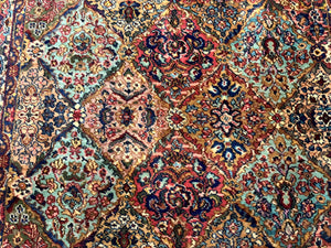 Karastan Rug 4x6 Multicolor Panel Kirman Rug #717, Wool Karastan Carpet, Original Collection 700 Series, Vintage, Rare Size