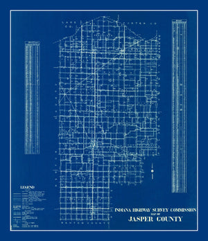 Vintage Map of Jasper County, Indiana 1936